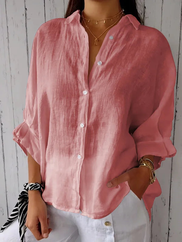 Ambar | Camisa informal de algodón y lino para mujer