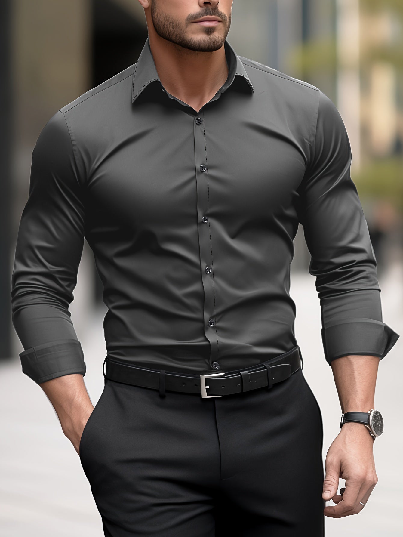 Sergio | Camisa negra elegante para un estilo sofisticado