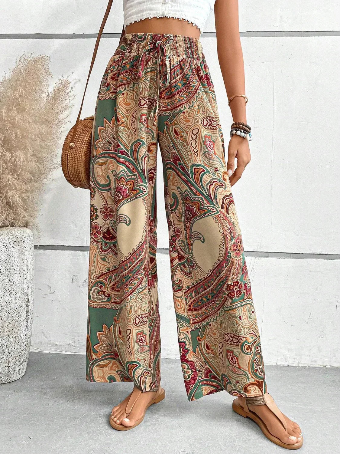 Kiara | Pantalones anchos con estampado moderno y caída fluida