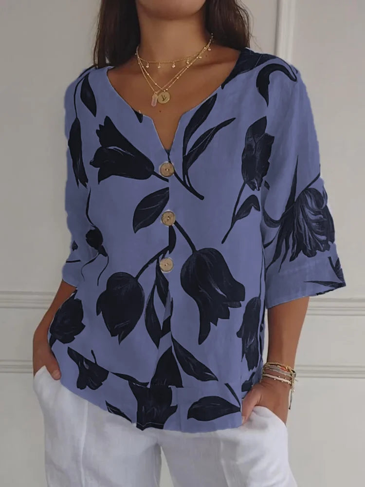 Belén | Túnica estampada con cuello en V