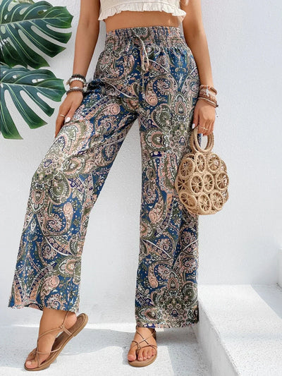 Kiara | Pantalones anchos con estampado moderno y caída fluida
