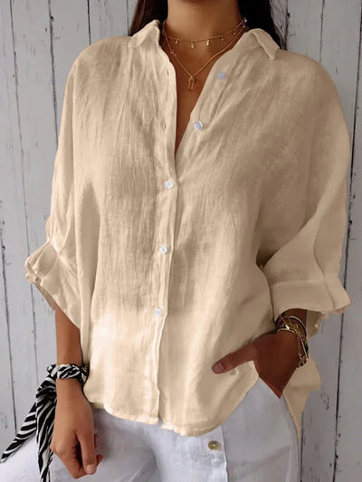 Ambar | Camisa informal de algodón y lino para mujer