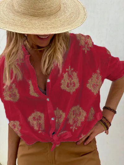 Nuria | Camisa de manga larga con estampado de colores vintage