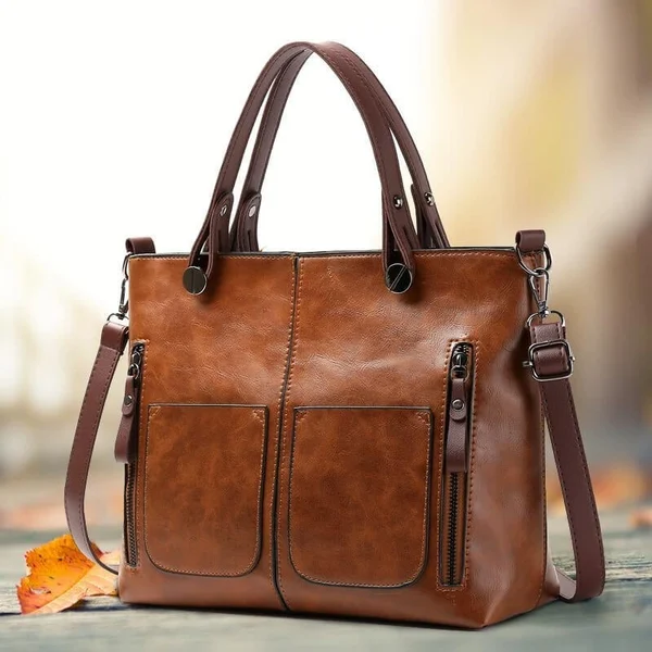Elegante bolso vintage de piel para mujeres con estilo