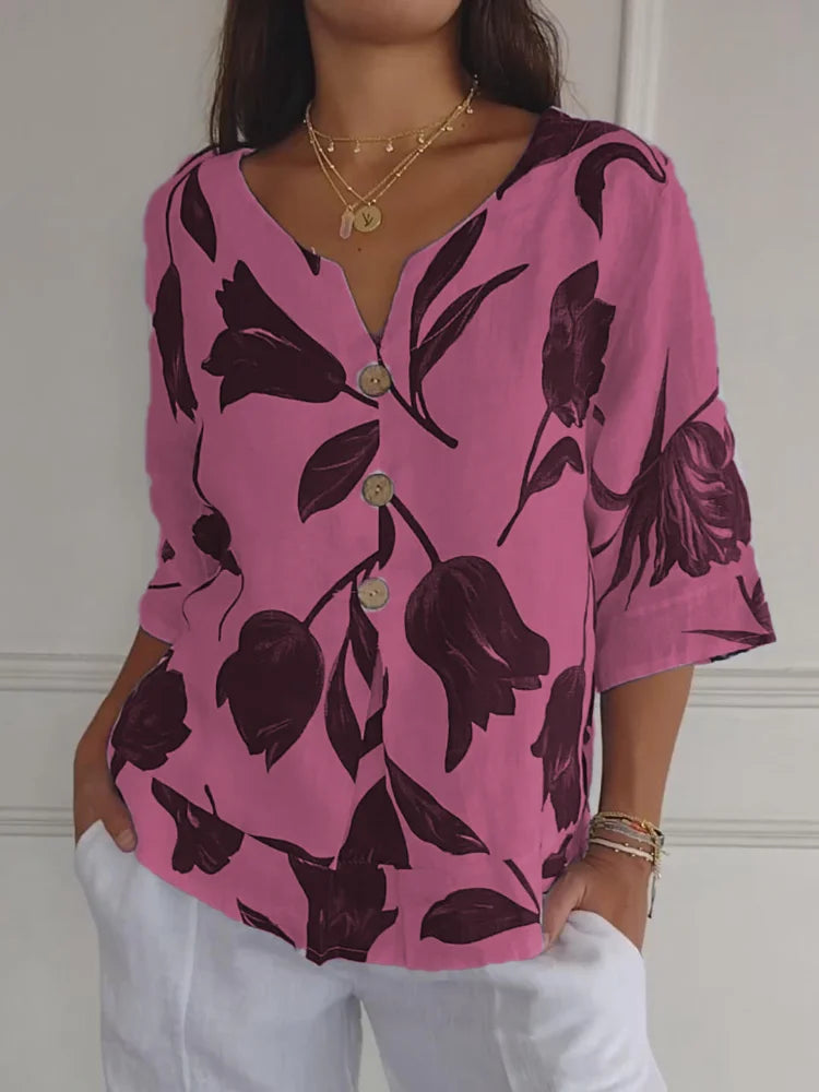 Belén | Túnica estampada con cuello en V