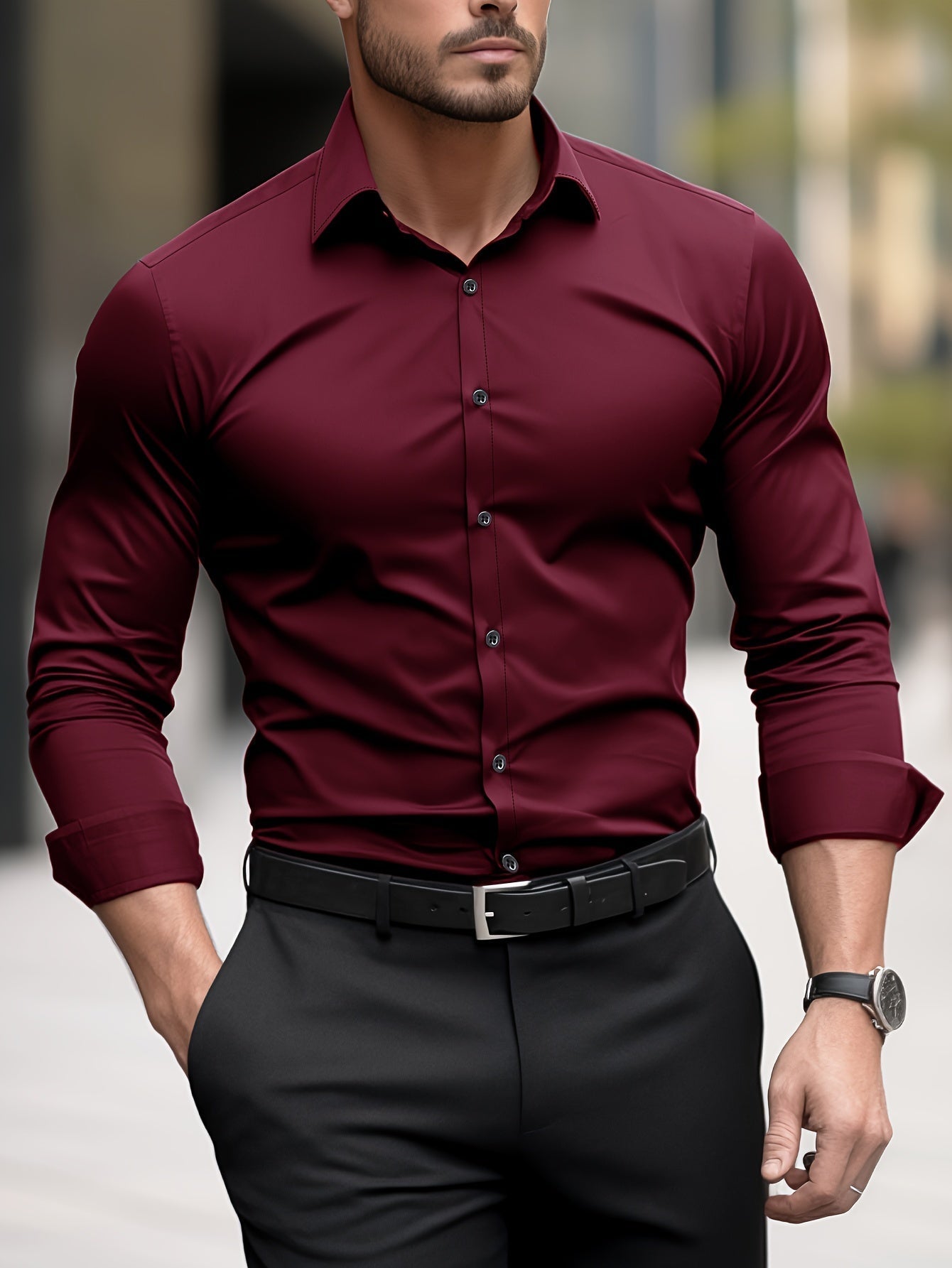Sergio | Camisa negra elegante para un estilo sofisticado