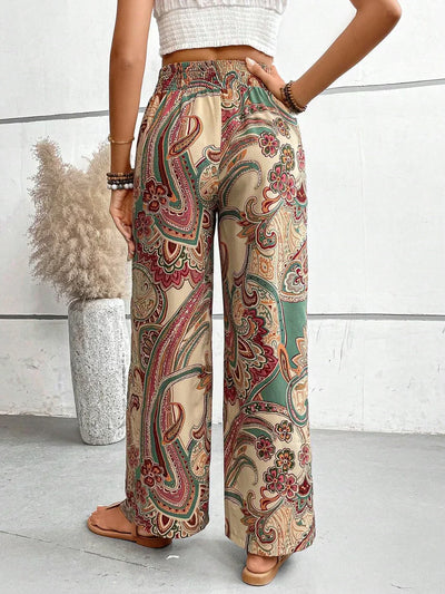 Kiara | Pantalones anchos con estampado moderno y caída fluida