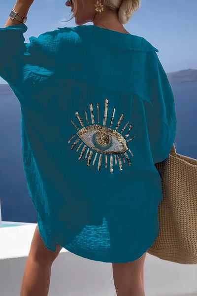 Graciela | Camisa casual de lentejuelas y cuentas