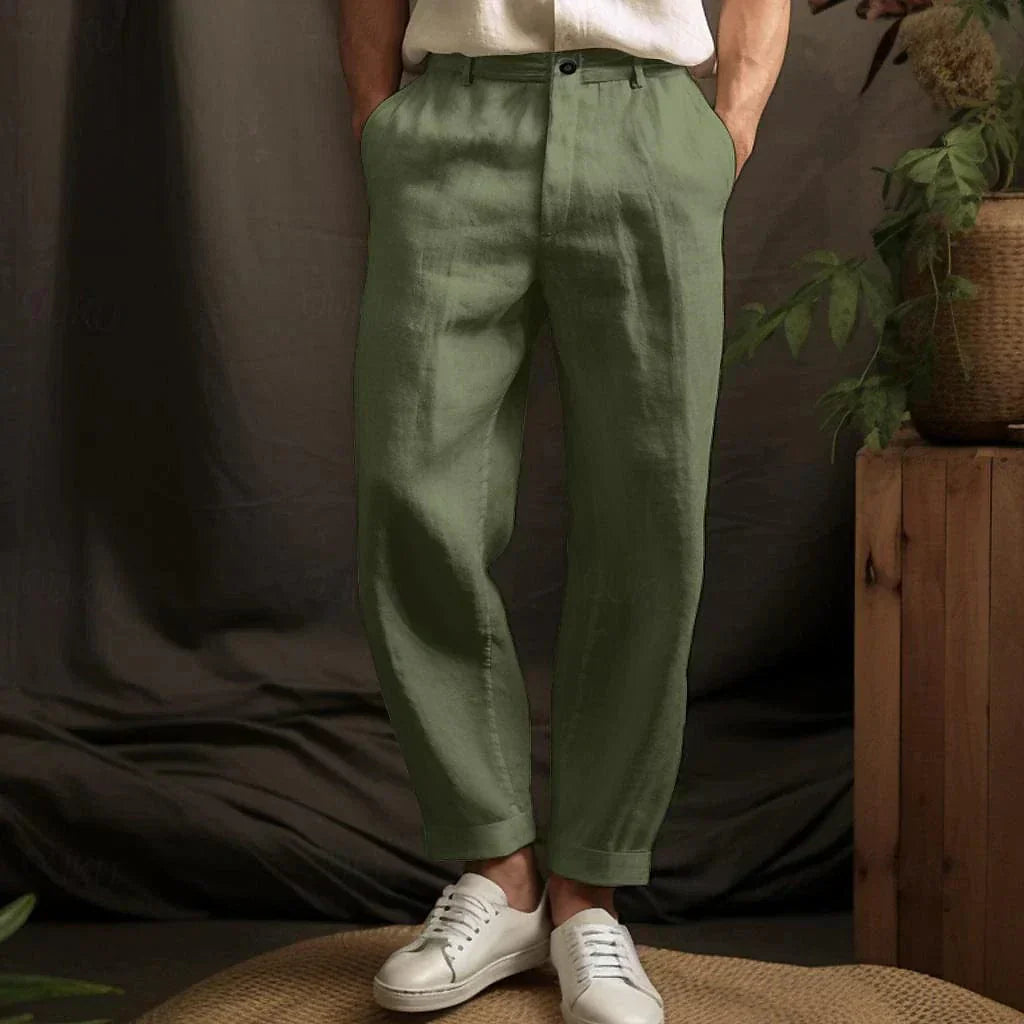 Carter | Pantalones de lino cómodos con diseño casual.