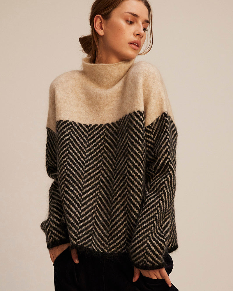Scarlett | Sudadera con Diseño de Herringbone para un Look Sofisticado